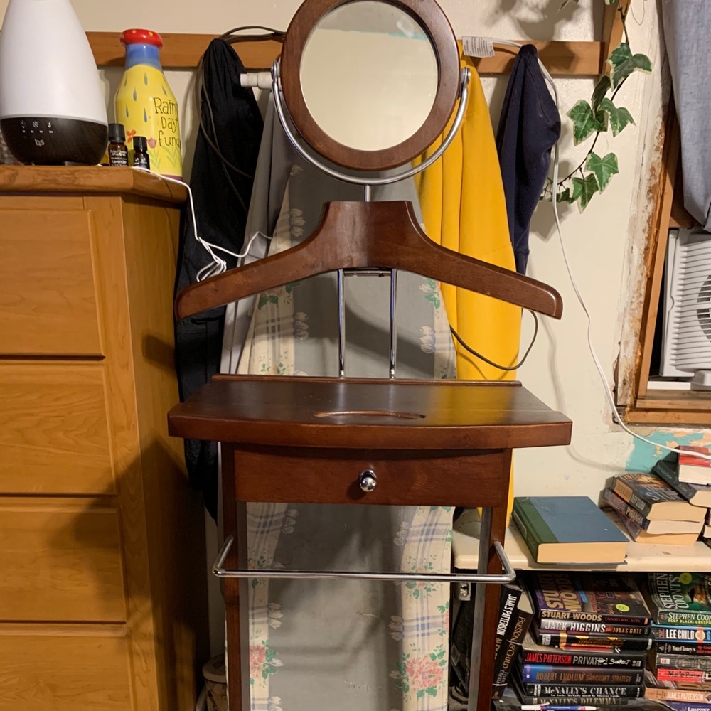 Legacy Decor Valet Stand with mirror Expresso